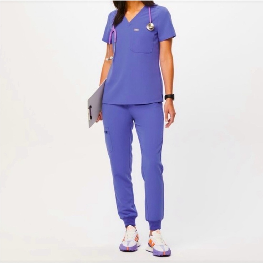 Figs Set- Women's Purple Scrub Top and Tall Joggers